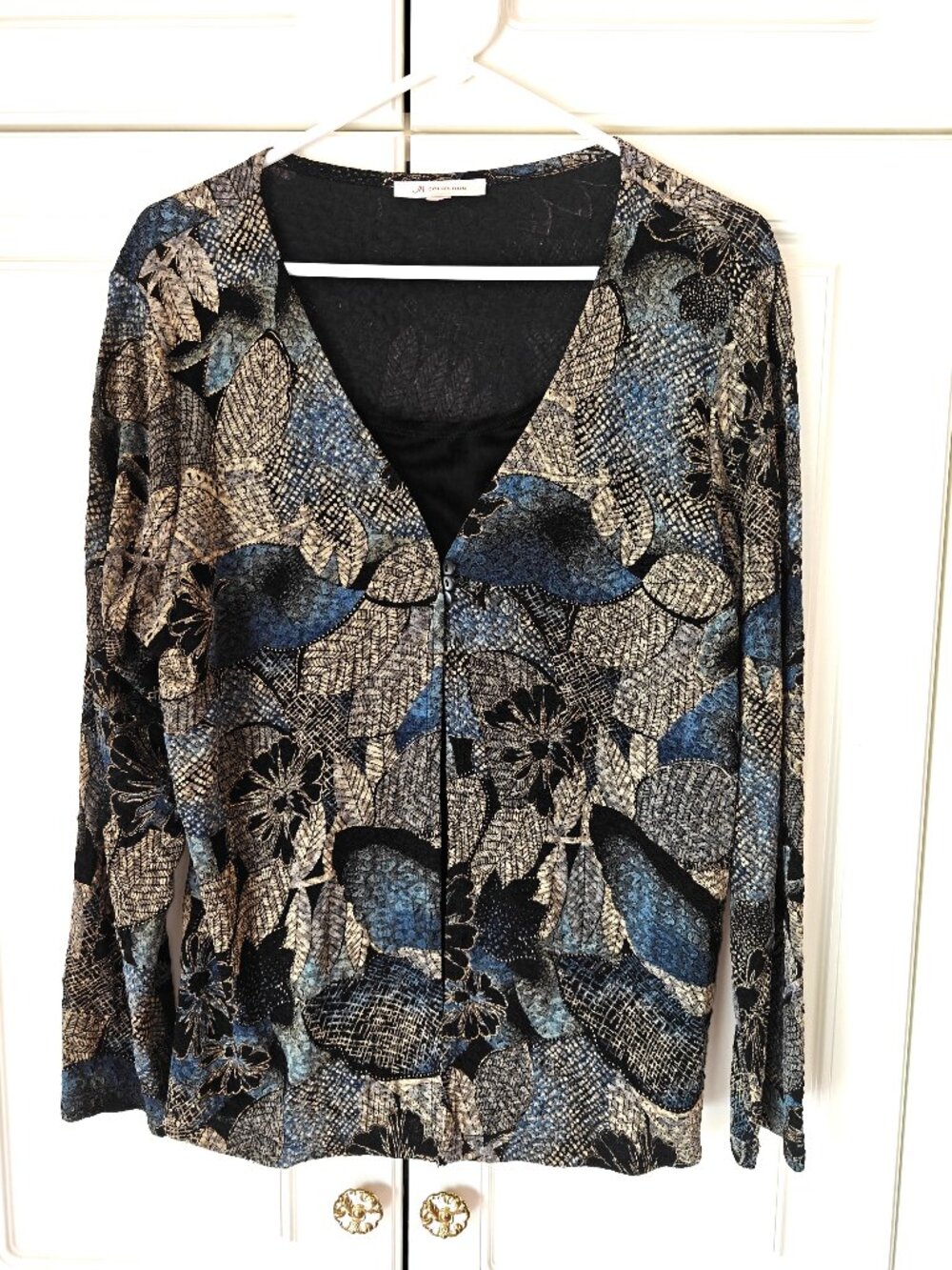 M Collection Bue/Silver Women's Top, XL